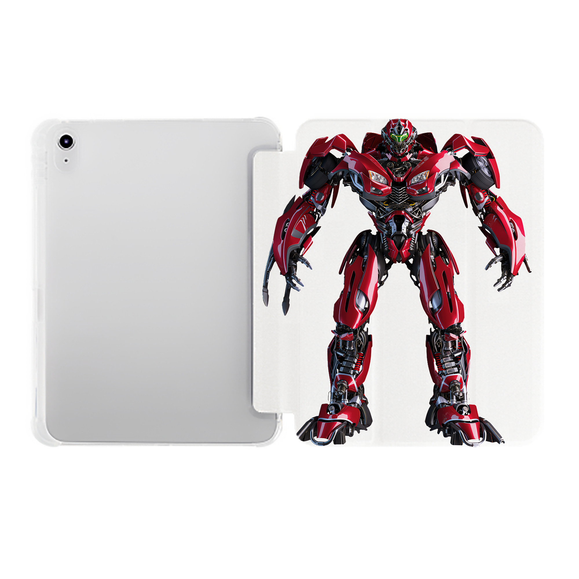 （画像用） Transformers トランスフォーマー IPad ケース ペン収納付き 三つ折りスタンド PUレザー×シリコン 対応機種9.5/10.5/10.9インチ
